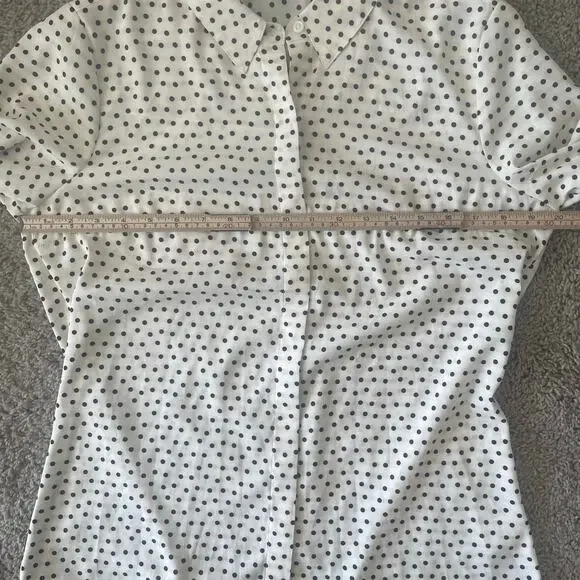 Express Portofino Georgette Polka Dot  Button-Down Long Sleeve Shirt sz M - Picture 11 of 15